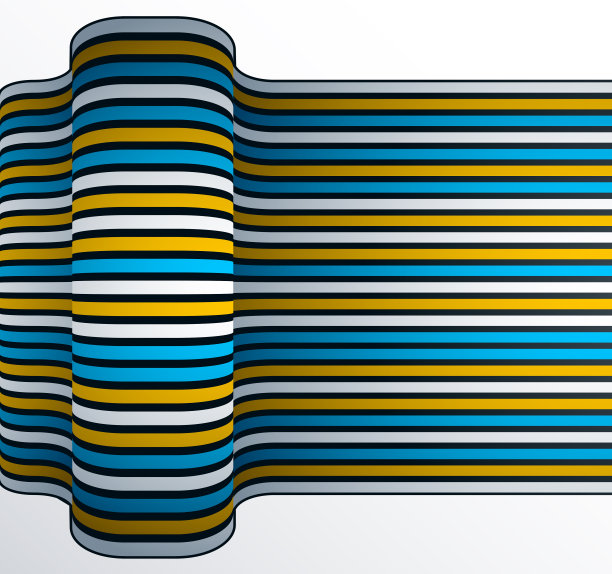 抽象线在三维立体透视抽象矢量背景，酷funky设计布局，70年代复古模板。图片下载