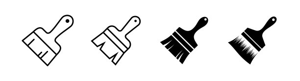 油漆刷图标设计元素适合网站，打印设计或应用程序图片下载