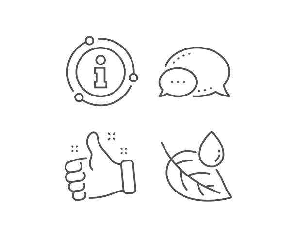 叶与水水滴线图标自然植物露图片下载