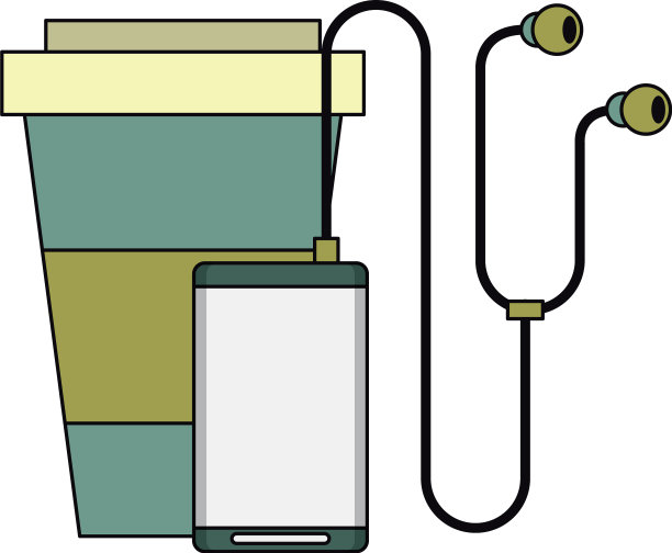 音乐播放器和咖啡杯图片下载
