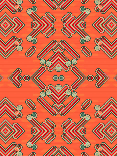 三维多色线和点的现代模式与时尚的梯度。三维渲染数字插图图片下载