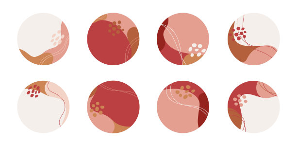 Instagram Highlight覆盖了背景。一套液体设计模板。咖啡和巧克力的颜色。图片下载