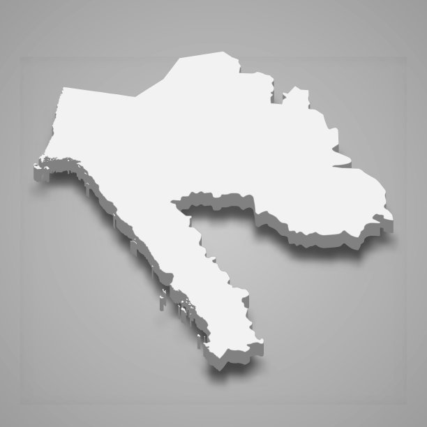 塔布克的三维等距地图是沙特阿拉伯的一个地区图片下载