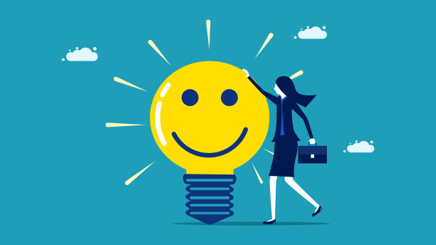 女人的生意。乐观和积极。情商。矢量图图片下载