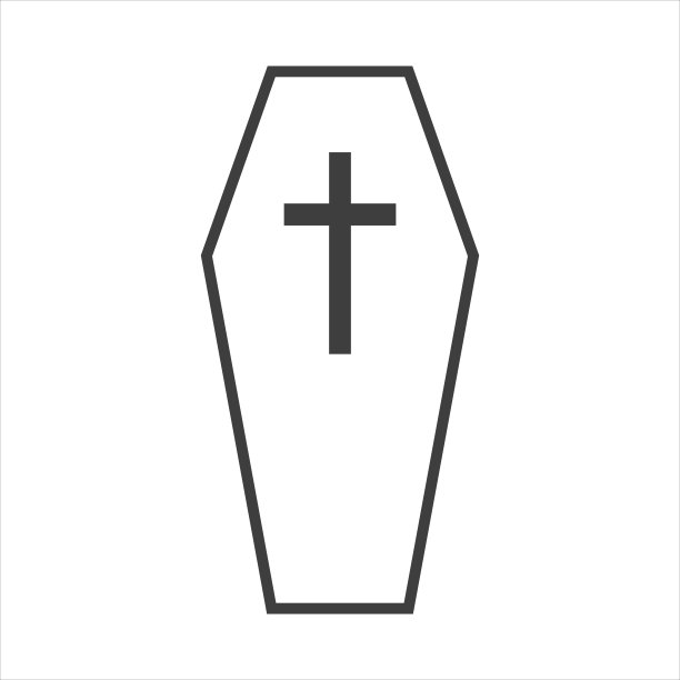 棺材图标简单剪影平面风格矢量插图在白色背景图片下载