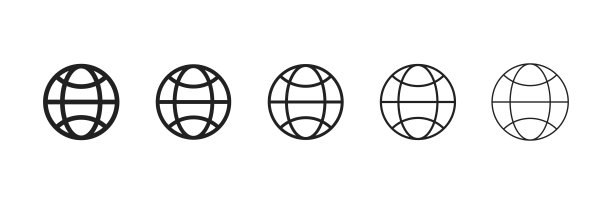 网站图标。网络连接图标。www的概念。简单的线条地球仪插图。10每股收益图片下载