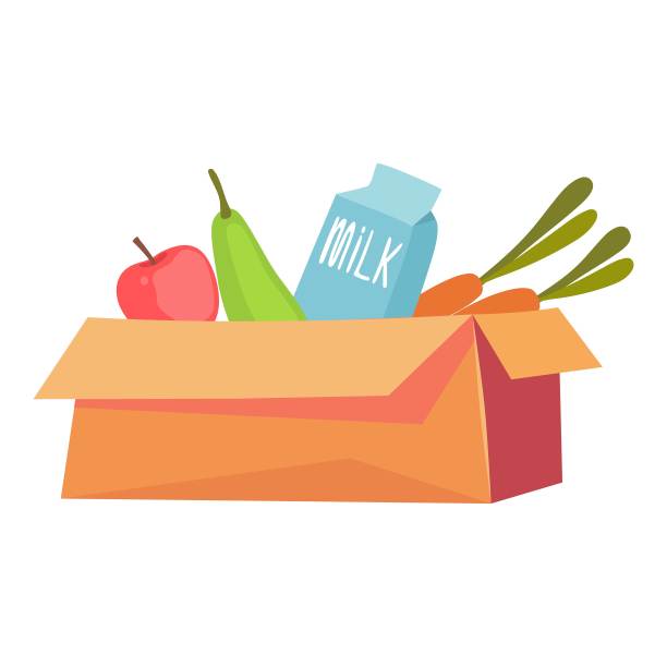 食品纸袋图标卡通矢量。食品超市买图片下载