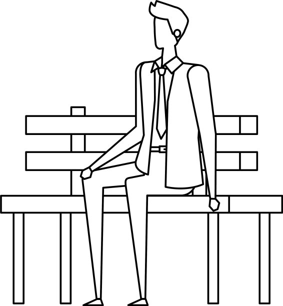 优雅的商人坐在公园的椅子上图片下载