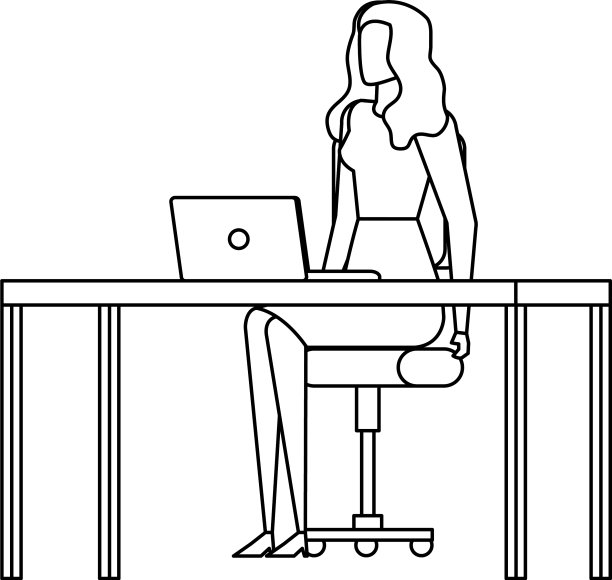 优雅的女商人在办公室工作图片下载