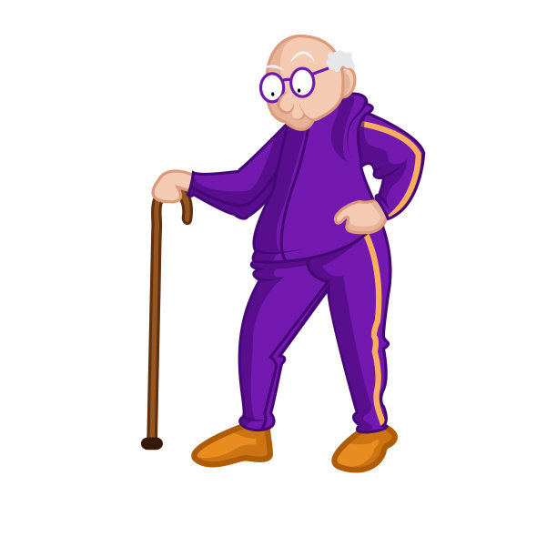 穿着运动衫的老年人走路图片下载