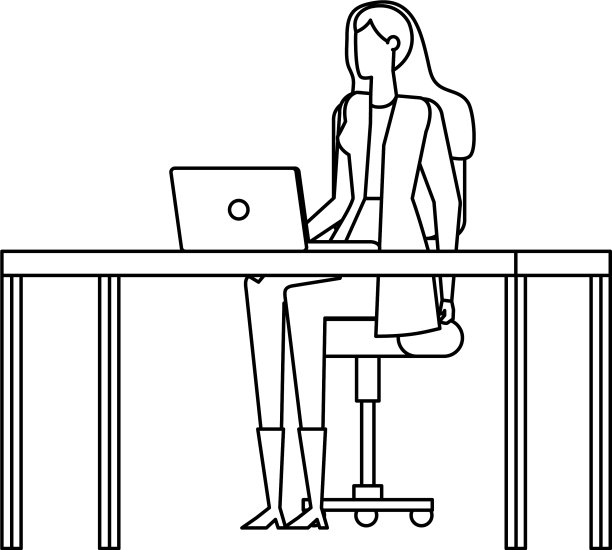 优雅的女商人在办公室工作图片下载