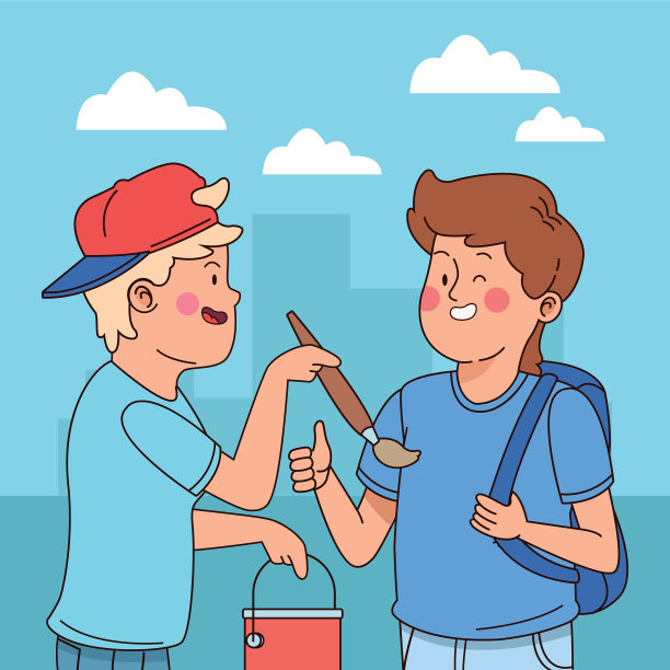 十几岁的朋友们微笑着玩得很开心图片下载