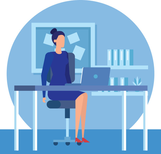 优雅的女商人在办公室工作图片下载