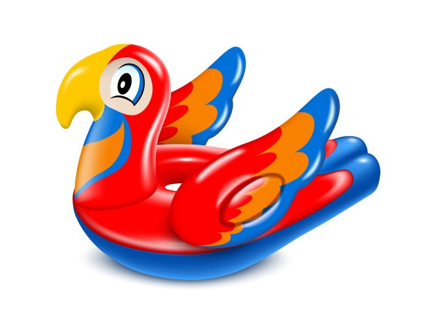 橡胶鸟彩色鹦鹉玩具现实向量图片下载