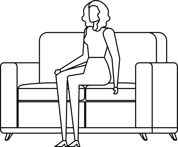 优雅的女商人在客厅工作图片下载