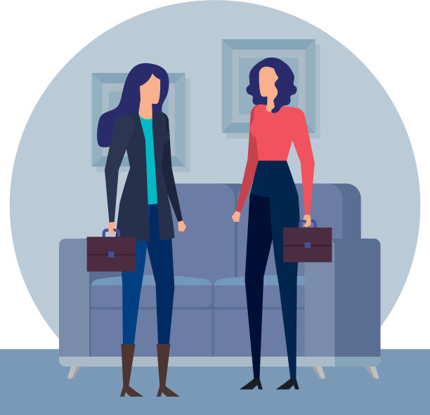 优雅的女商人在客厅工作图片下载