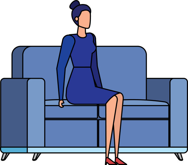 优雅的女商人在客厅工作图片下载