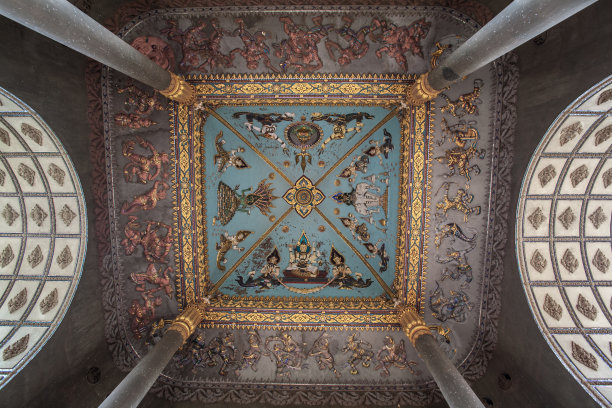 天花板的Patuxai，老挝地标，万象图片下载