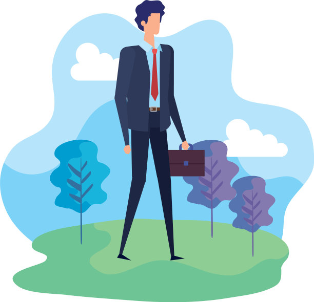 优雅的商人工人在营地图片下载