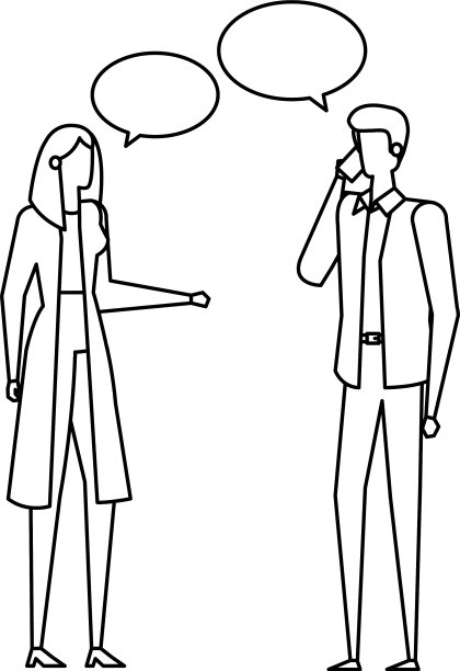 商务情侣用手机和语音打电话图片下载