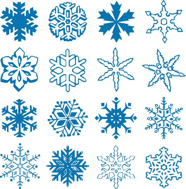 雪花图标背景设置为蓝色图片下载