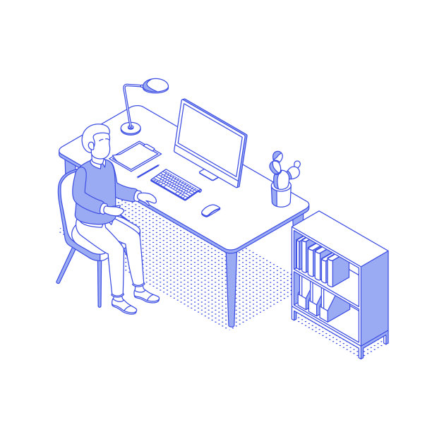 办公室内部与人等距图片下载