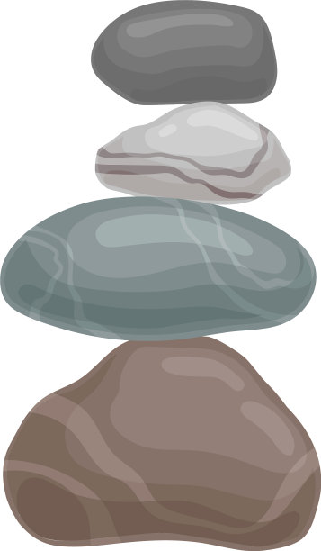 四块又大又平的石头压在两块小石头上图片下载