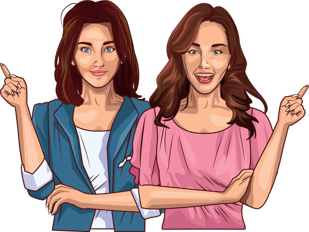 波普艺术美丽女人的脸上微笑图片下载