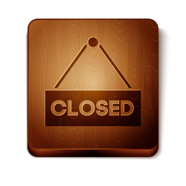 棕色悬挂标志与文字封闭图标隔离图片下载