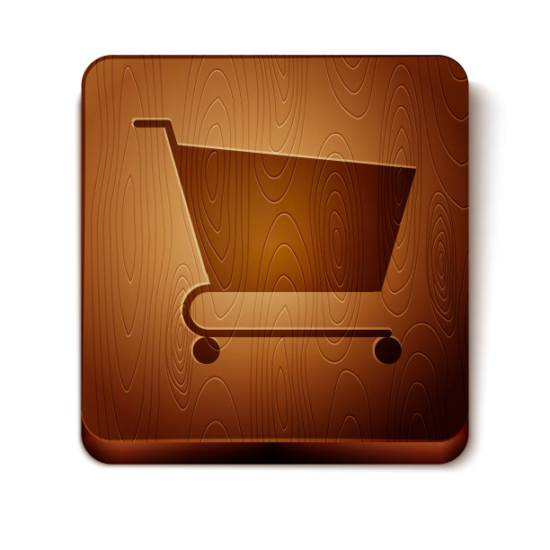 棕色购物车图标孤立在白色图片下载