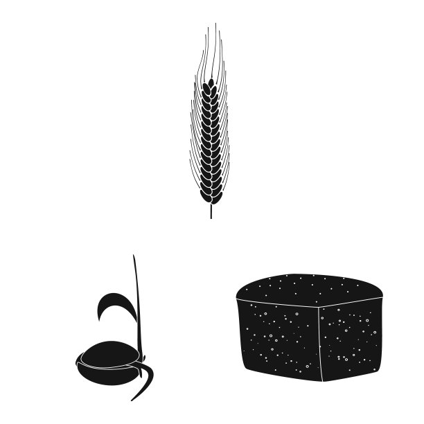设计黑麦和植物标志集黑麦图片下载
