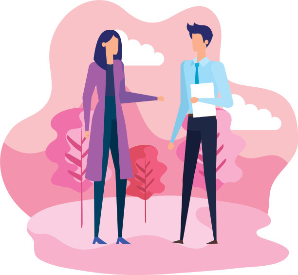 优雅的商业夫妇工人在营地图片下载