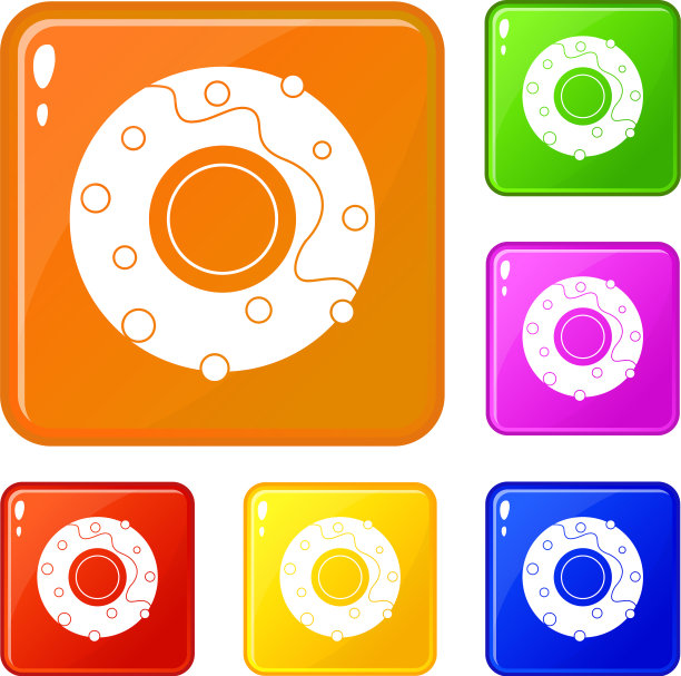美味的甜甜圈甜点图标设置颜色图片下载