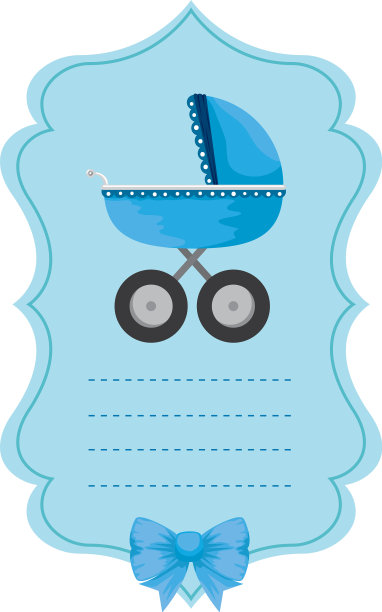 婴儿淋浴卡与手推车图片下载