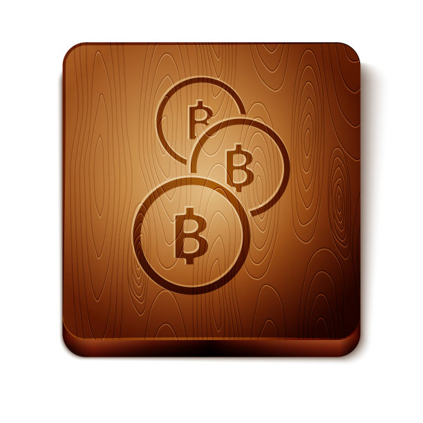 棕色加密货币比特币图标孤立上图片下载