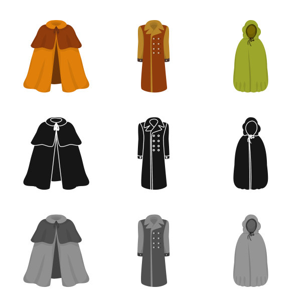 孤立物体材料和服装标志集图片下载