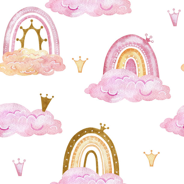 无缝图案与彩虹。图片下载