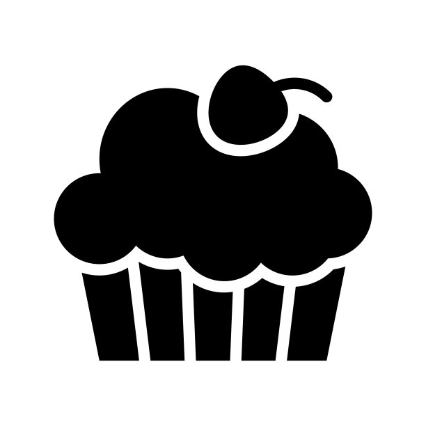 纸杯蛋糕婚礼相关固体风格的图标图片下载