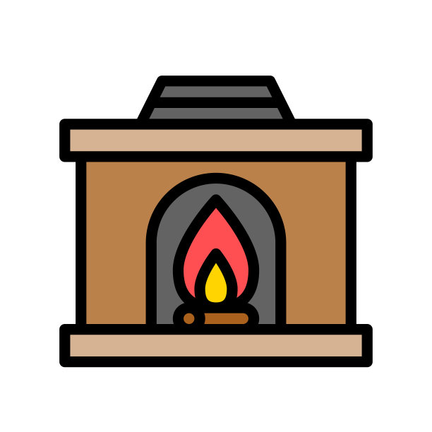 木质壁炉装饰在房间里严冬充盈图片下载