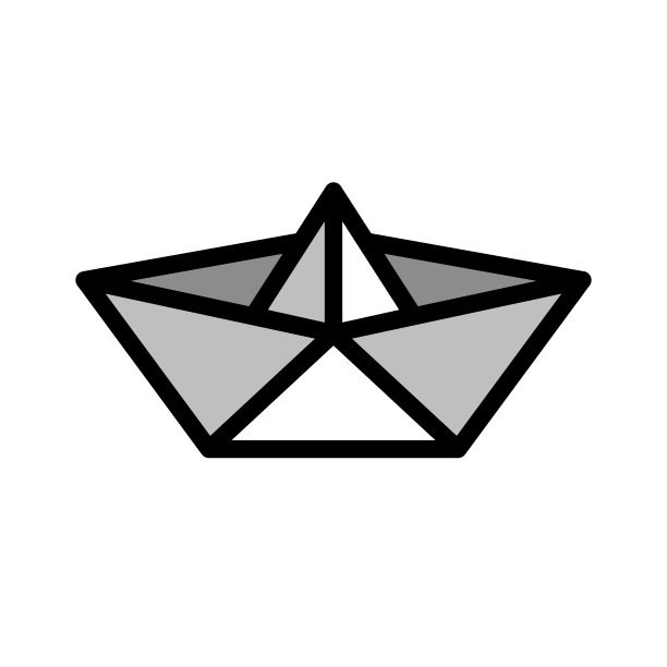 纸船船只填充样式图标图片下载