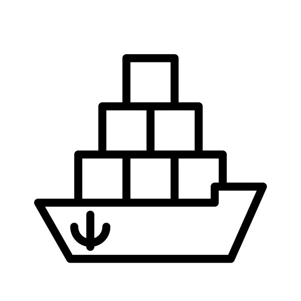 货船水船线风格图标可编辑图片下载