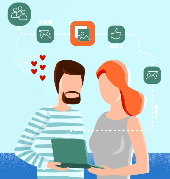 女人和男人都有移动电脑图片下载