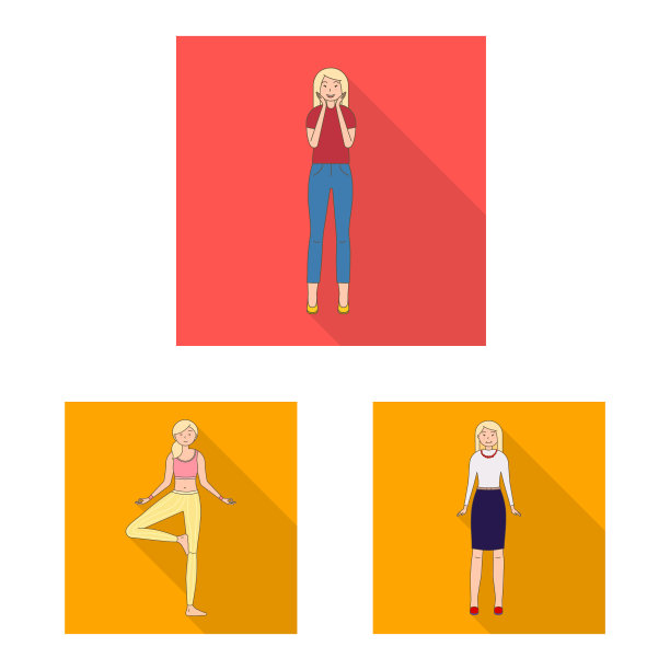 设计女性和身体标志收集图片下载