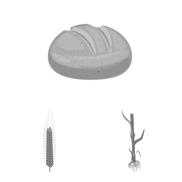 设计黑麦和植物标志套黑麦图片下载