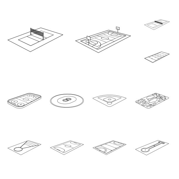孤立物草和建筑符号图片下载