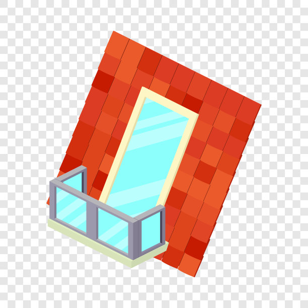 屋顶阳台图标等距三维风格图片下载