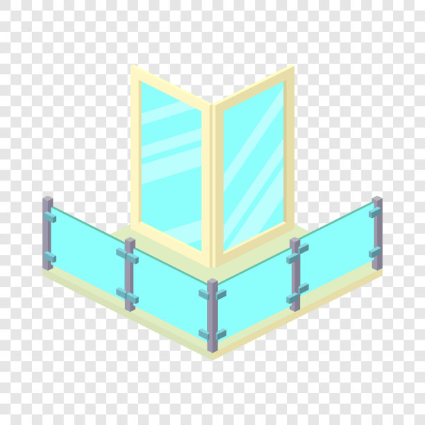 顶楼阳台图标等距三维风格图片下载