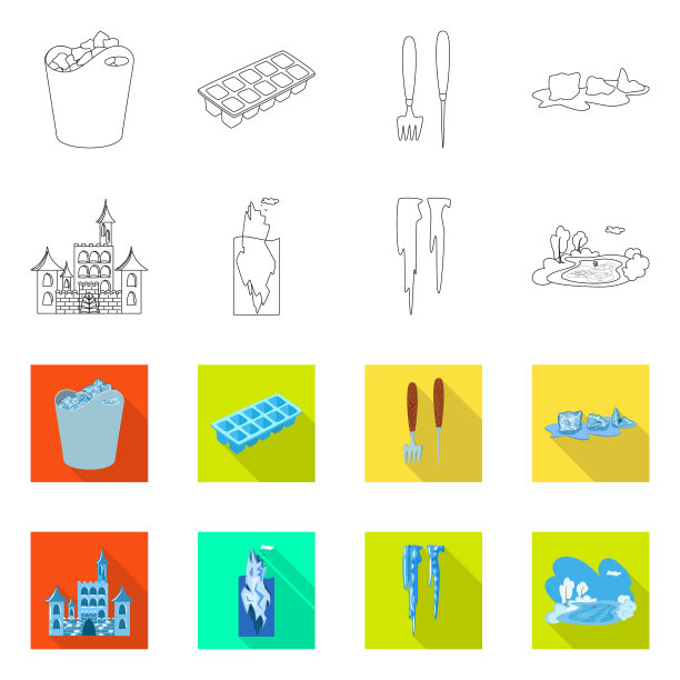 孤立的物体纹理和冻结的符号图片下载