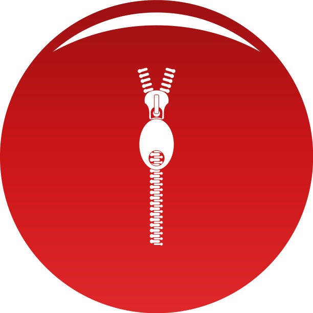 椭圆形拉链图标红色图片下载