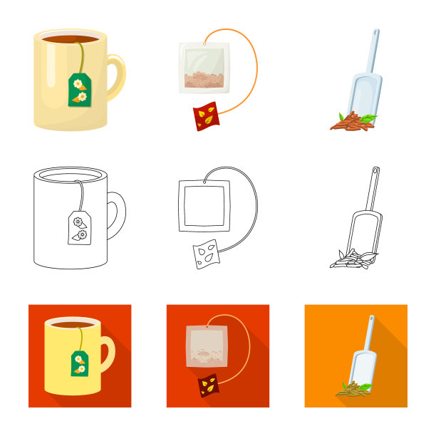 孤立的对象健康和花卉标志集图片下载